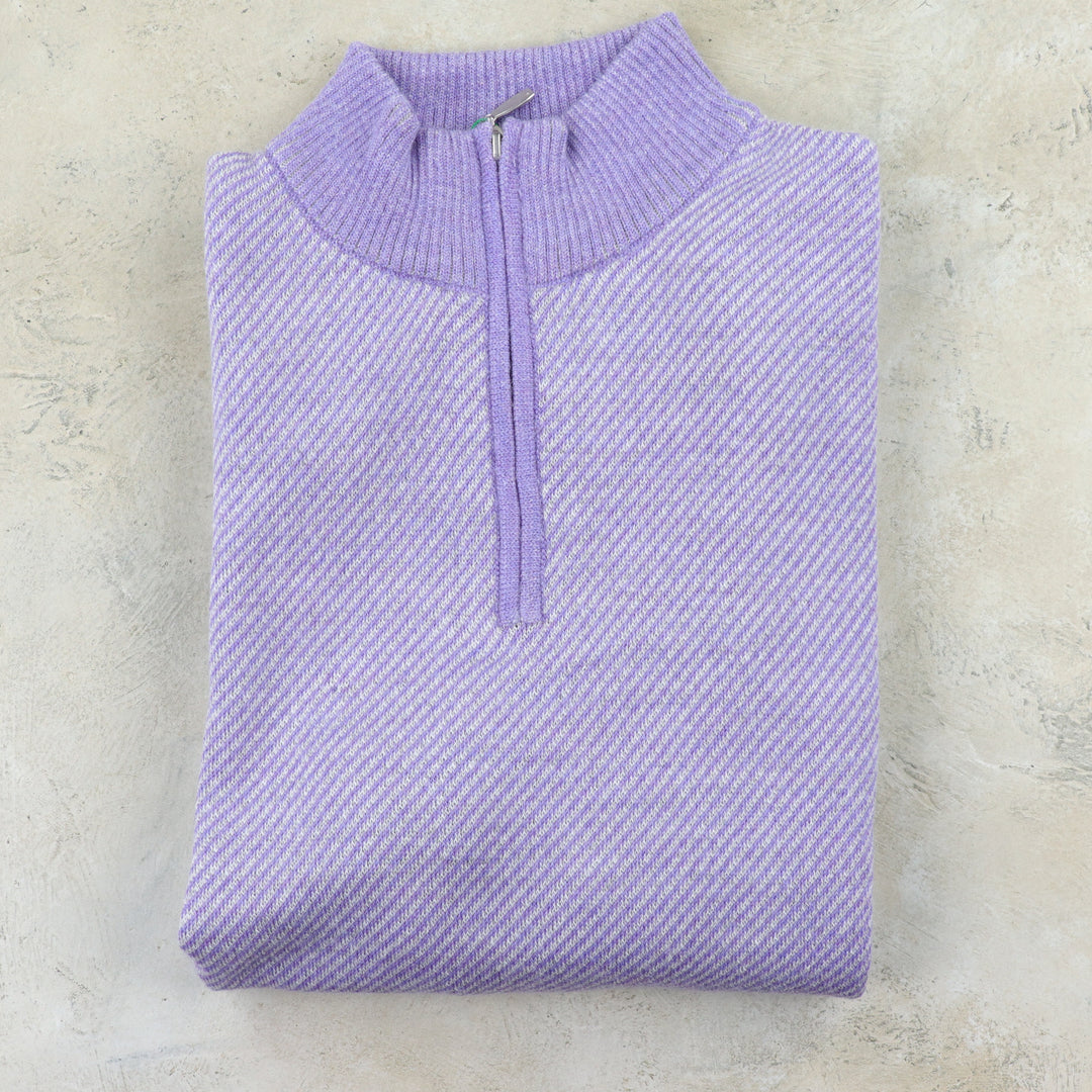 Royal Alpaca Jacquard Diagonal Stripe 1/4 Zip