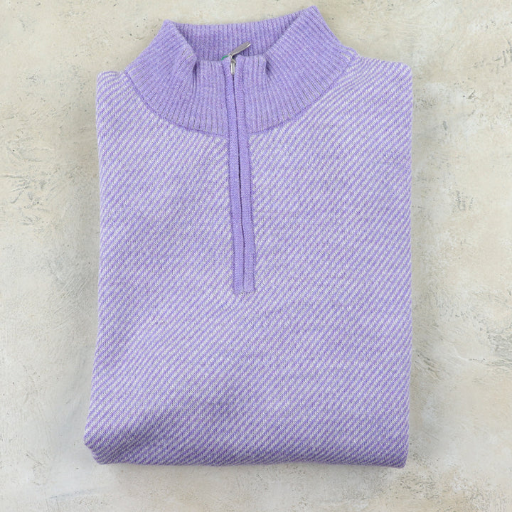 Royal Alpaca Jacquard Diagonal Stripe 1/4 Zip