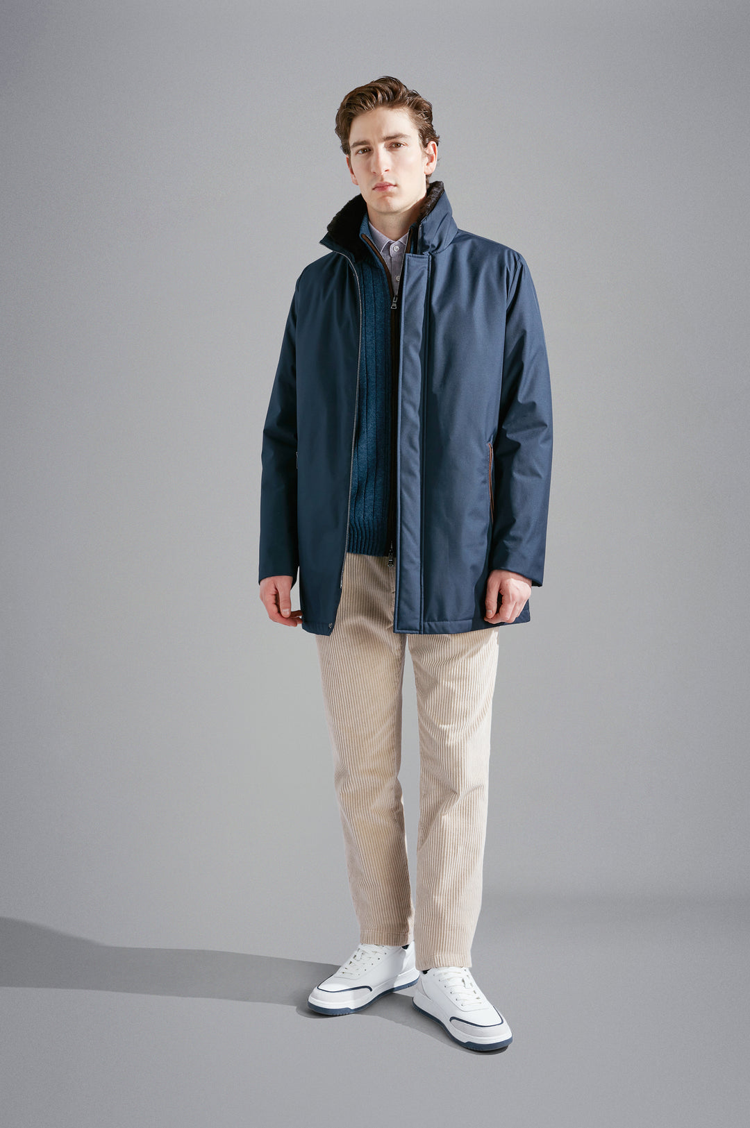 Save the Sea Car Coat with Suede Trim