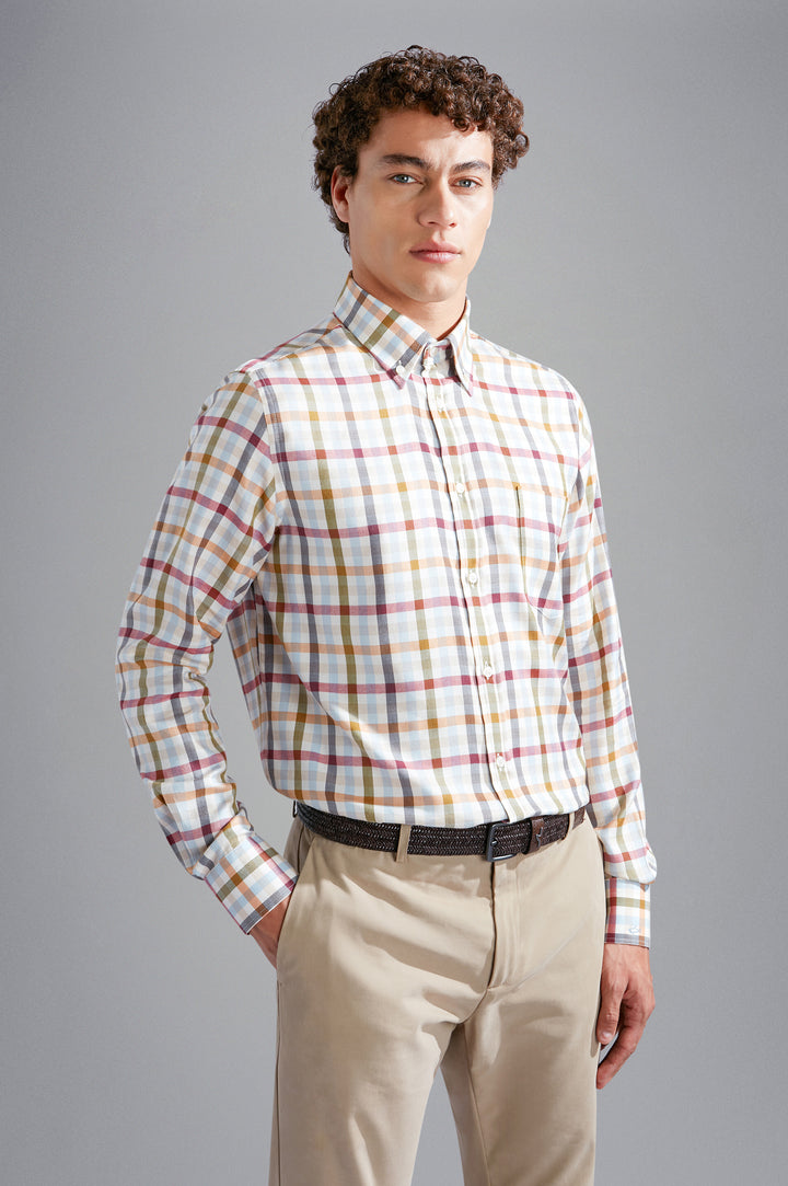 Extra Soft Cotton Microtencel Sport Shirt Multi Tattersall