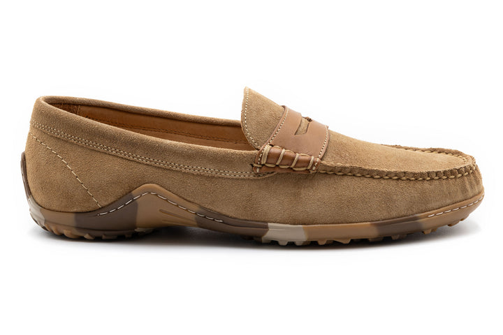 Bill Suede Penny Loafer in Khaki