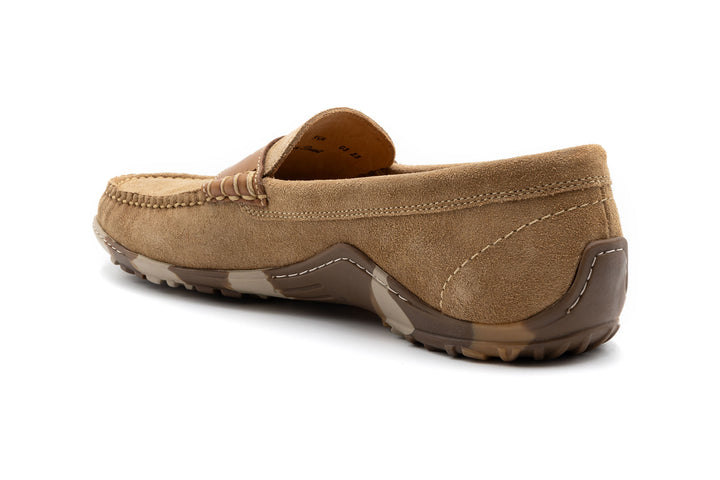 Bill Suede Penny Loafer in Khaki