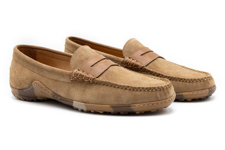 Bill Suede Penny Loafer in Khaki