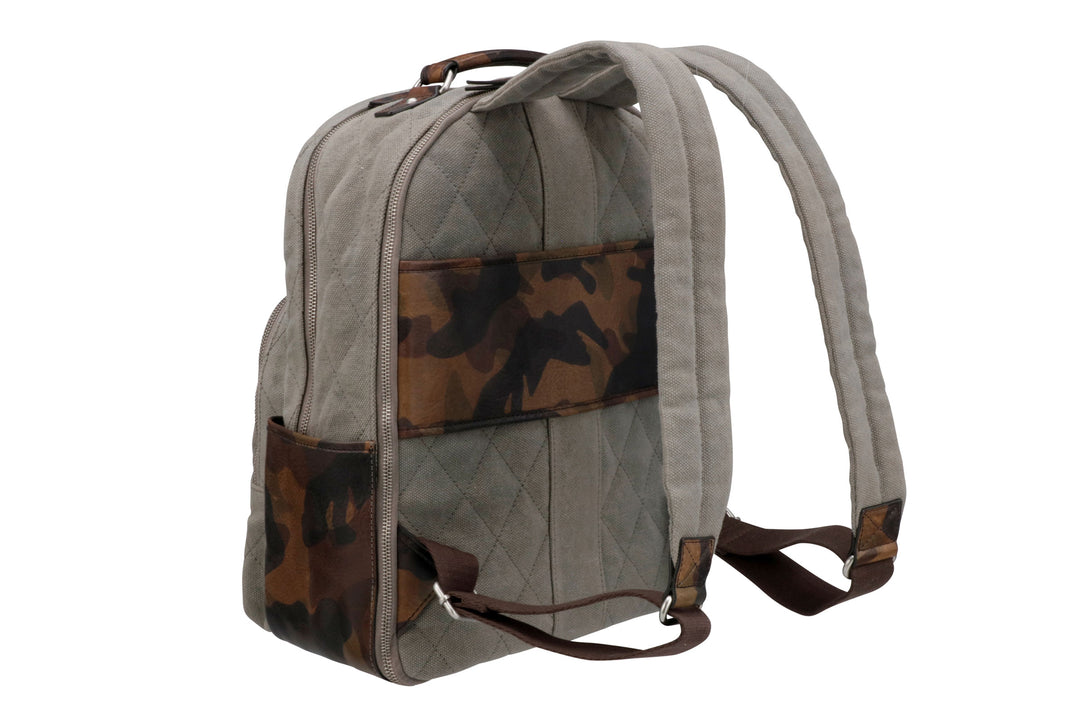 Woodland Quilted Oxford Canvas Backpack