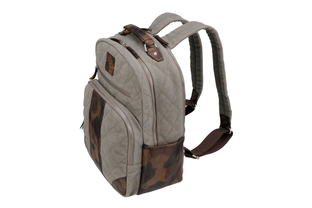 Woodland Quilted Oxford Canvas Backpack