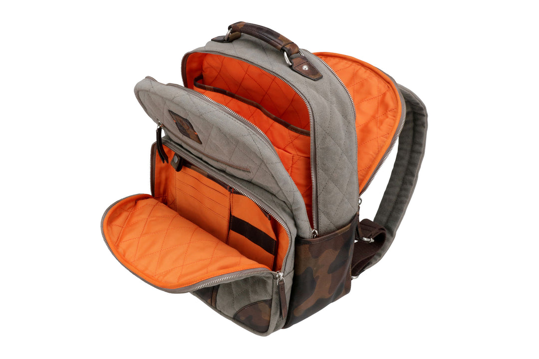 Woodland Quilted Oxford Canvas Backpack