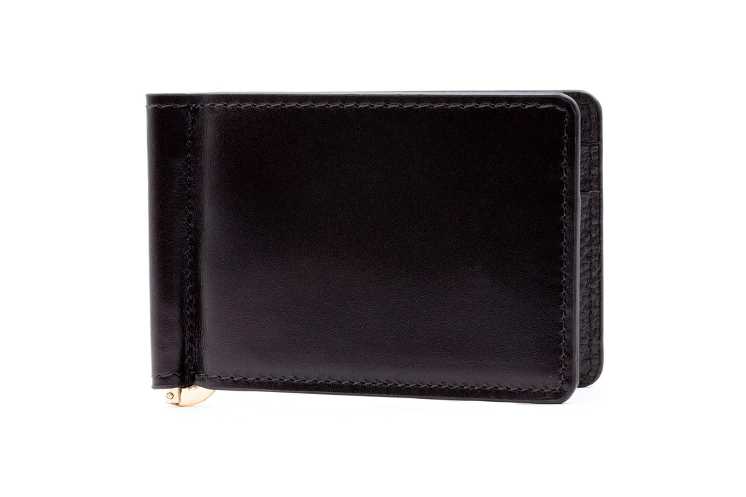 Edward Hand Glazed Saddle Leather Credit Card Money Clip