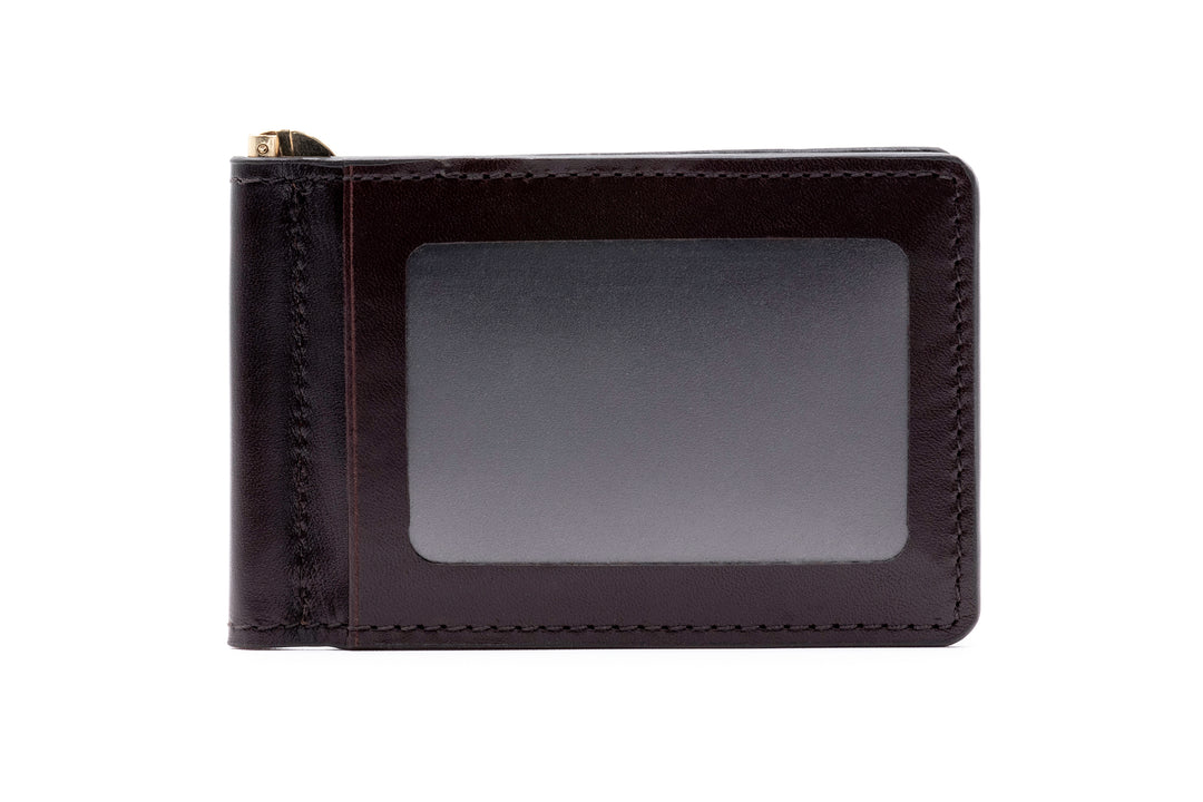 Edward Hand Glazed Saddle Leather Credit Card Money Clip