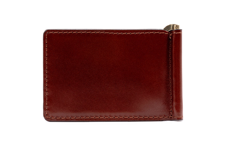 Edward Hand Glazed Saddle Leather Credit Card Money Clip