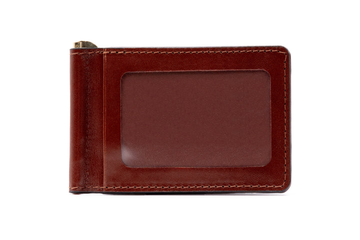 Edward Hand Glazed Saddle Leather Credit Card Money Clip