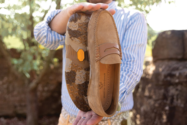 Bill Suede Penny Loafer in Khaki