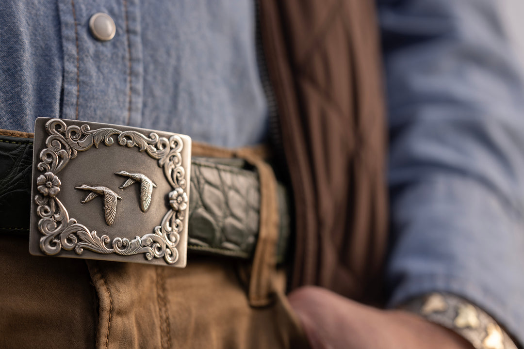 Mitchell 1802 Sterling Ducks Trophy Buckle