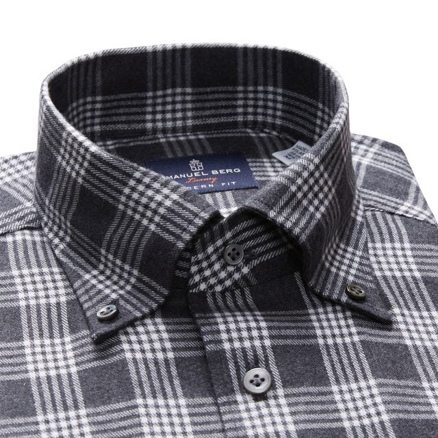 SF19216 Flannel Twill Premium Luxury Shirt in Charcoal