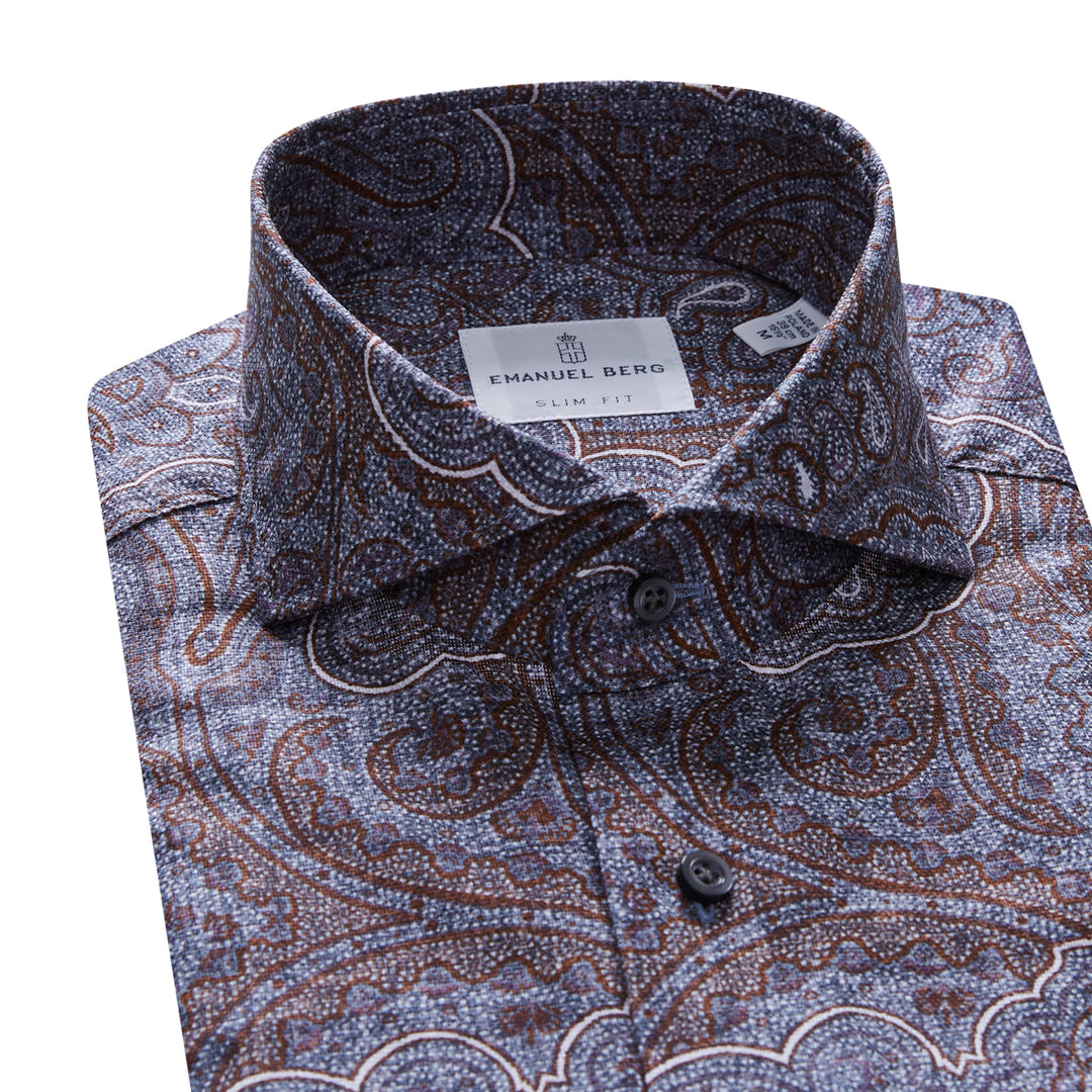 SF18197 Oversized Paisley Print Sport Shirt