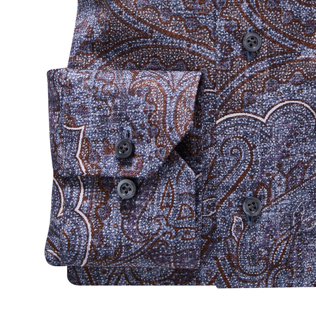 SF18197 Oversized Paisley Print Sport Shirt