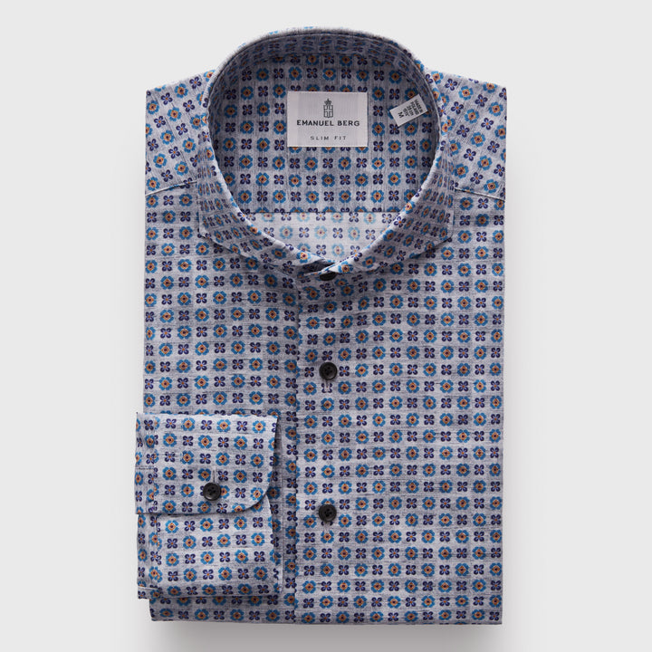 SF18780 Stretch Poplin Pattern Sport Shirt