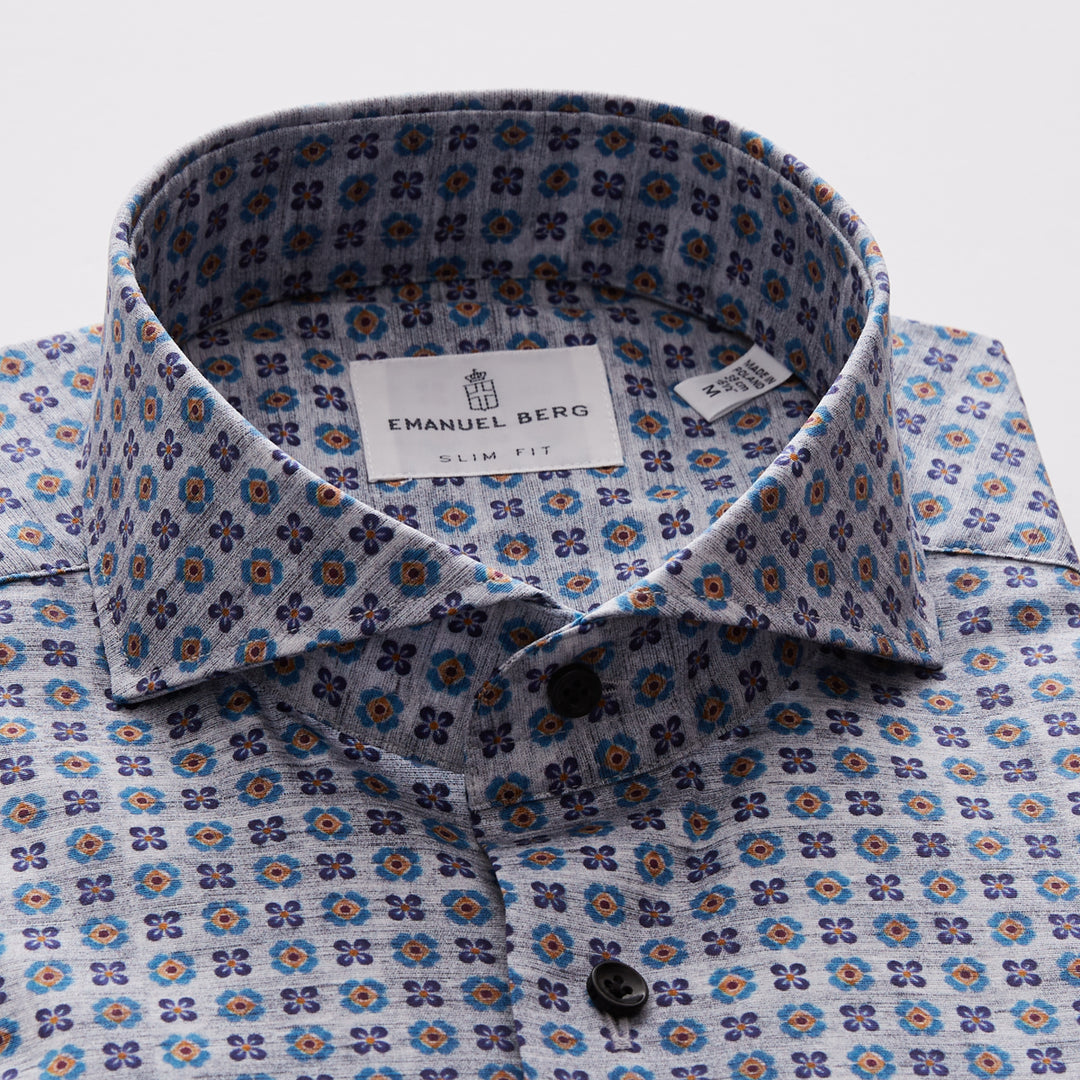 SF18780 Stretch Poplin Pattern Sport Shirt