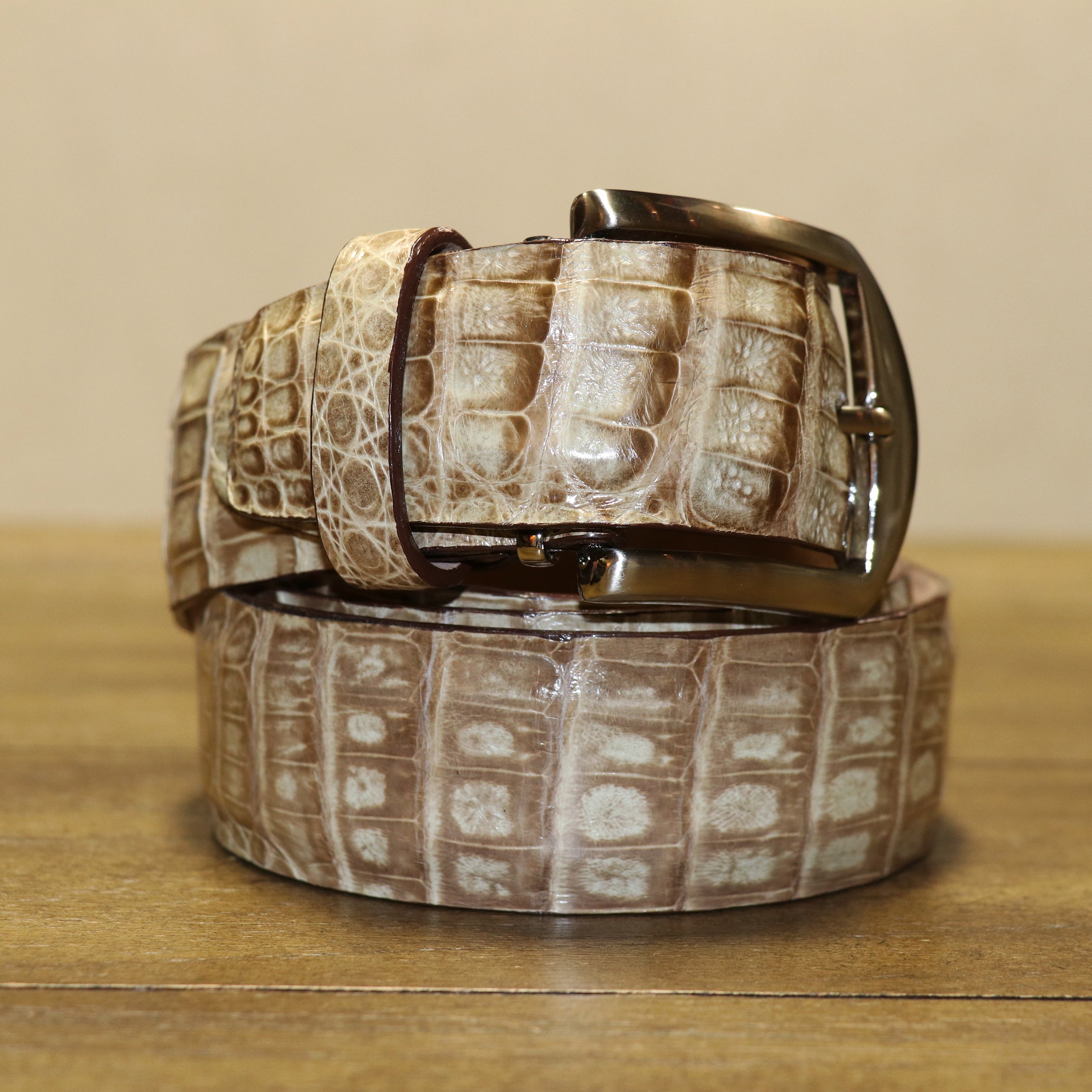 Caiman Crocodile Belt Natural